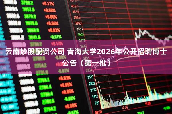 云南炒股配资公司 青海大学2026年公开招聘博士公告（第一批）
